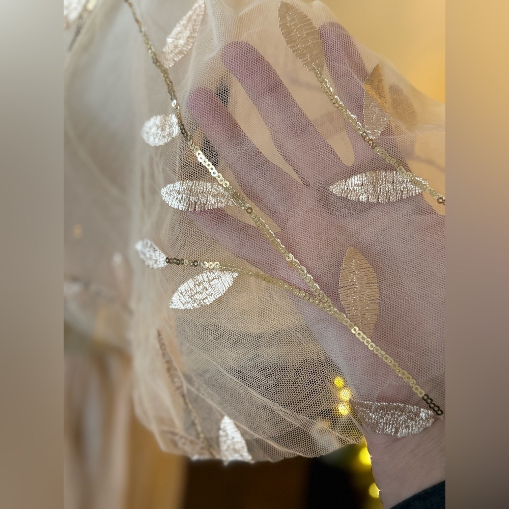 Ever Pretty Cream Dress with Gold Sequins, 16 - Picture 9 of 16